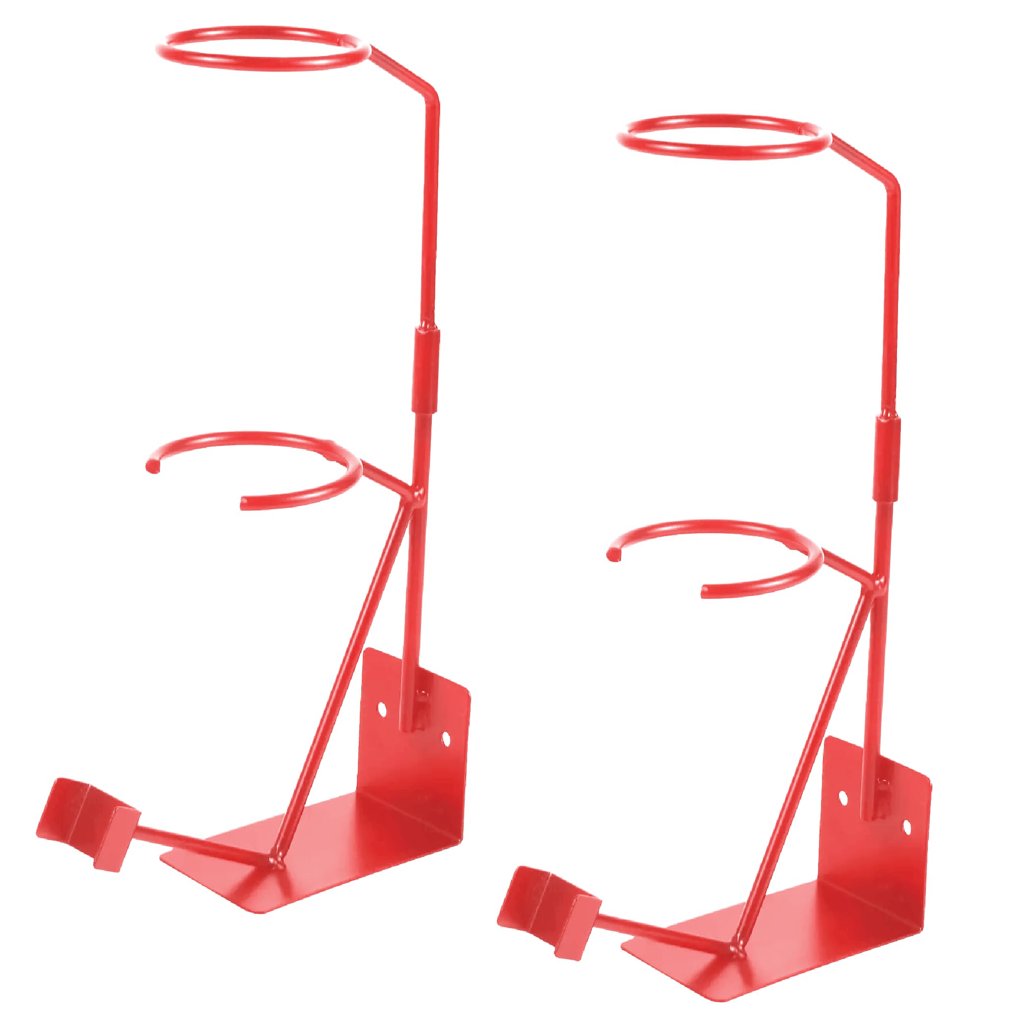 LAUCO Spray Paint Gun Holder, Gravity Spray Gun Holder Stand with Strainer Holder, Paint Gun Stand for Wall or Bench Mount, HVLP, Red (Without 250 Strainers, 2)