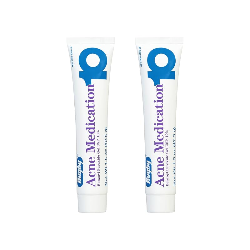 Gel para cuidados da pele Rugby Laboratories com peróxido de benzoíla 10%, 42,5 g, pacote com 2