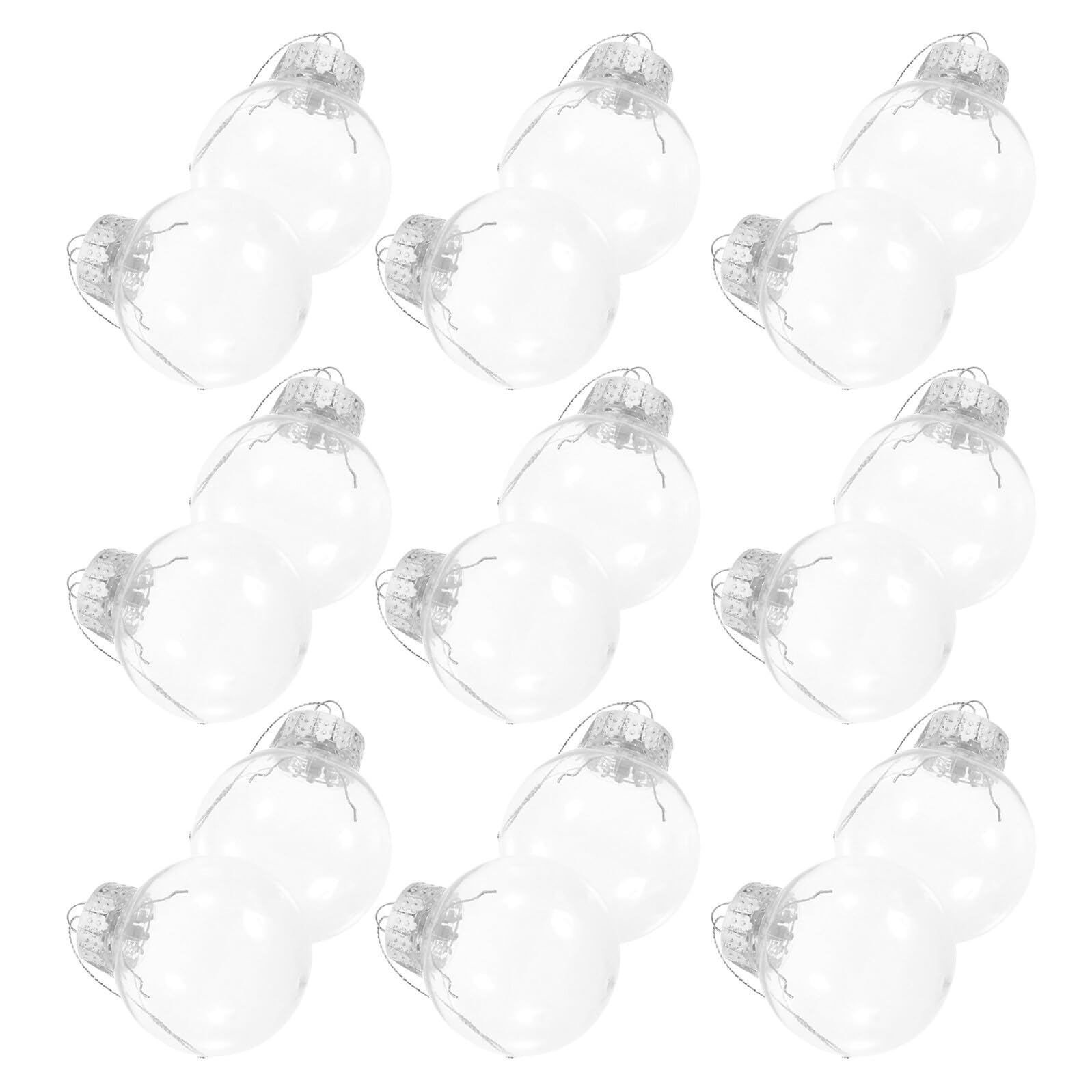 30 Piezas Unidades Bolas Transparentes Rellenable Decorativas para Manualidades con Colgador Adornos Claros de Plástico para Árbol de Navidad Bodas y Fiestas Versátiles para