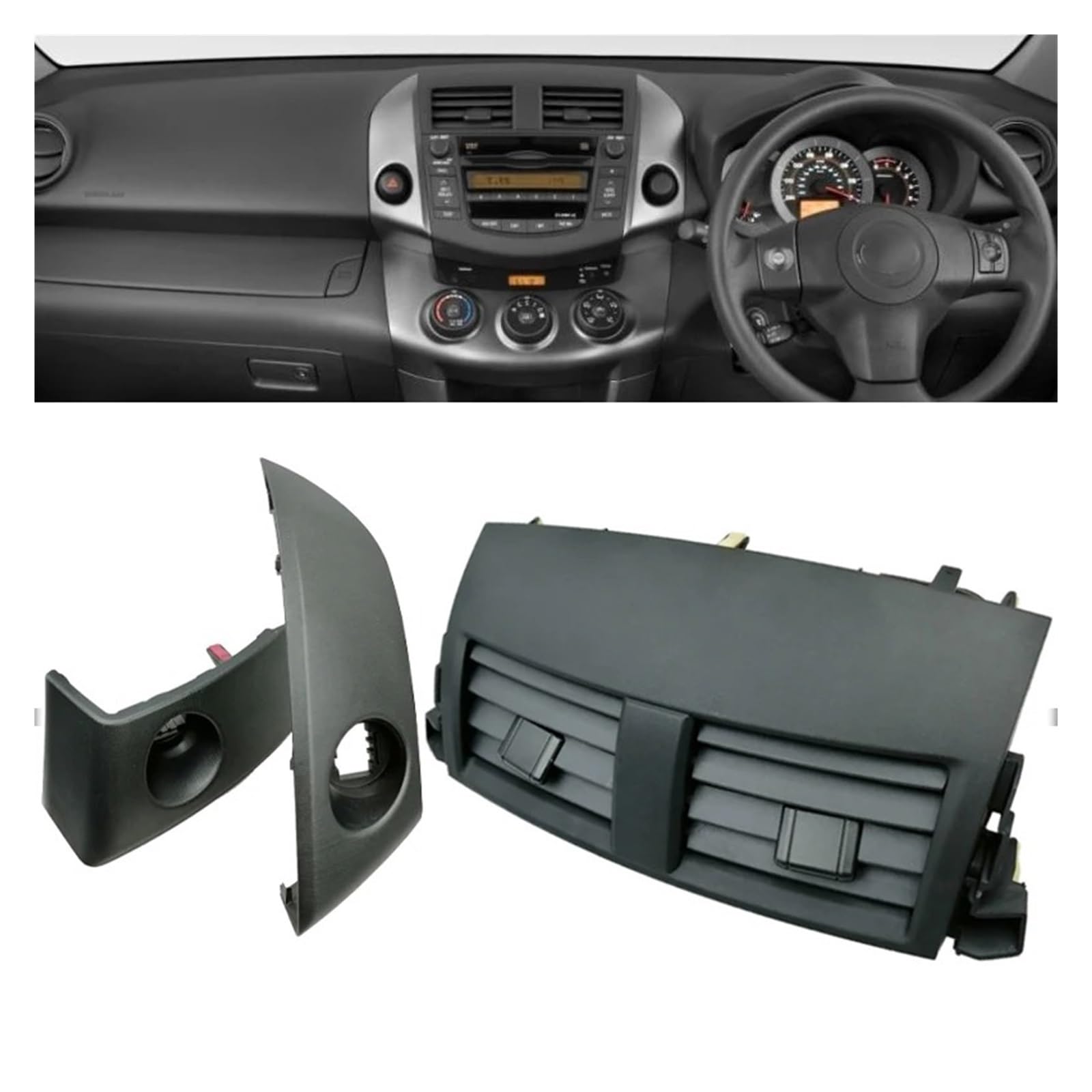 Dla Toyoty do Rav4 2006-2012 Centralna Dash A/C Outlet Pokrywa panelu wentylacyjnego 55412-42060-B0 55413-42070-B0 Kratka wentylacyjna AC (1 szt.) (1 para)