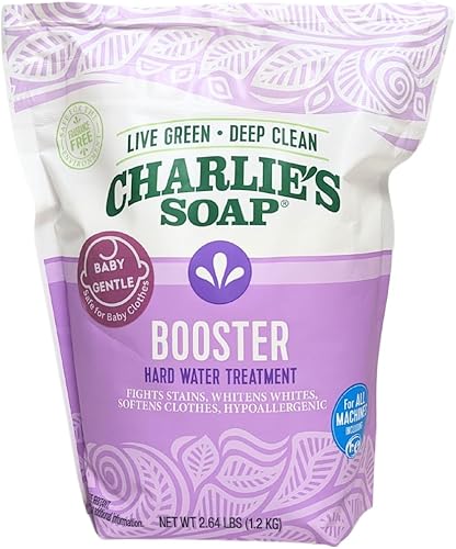 Charlie's Soap Booster & Hard Water Treatment Baby Gentle 2.64 LBS Suavizador de agua en polvo natural y refuerzo de lavandería - Seguro y eficaz