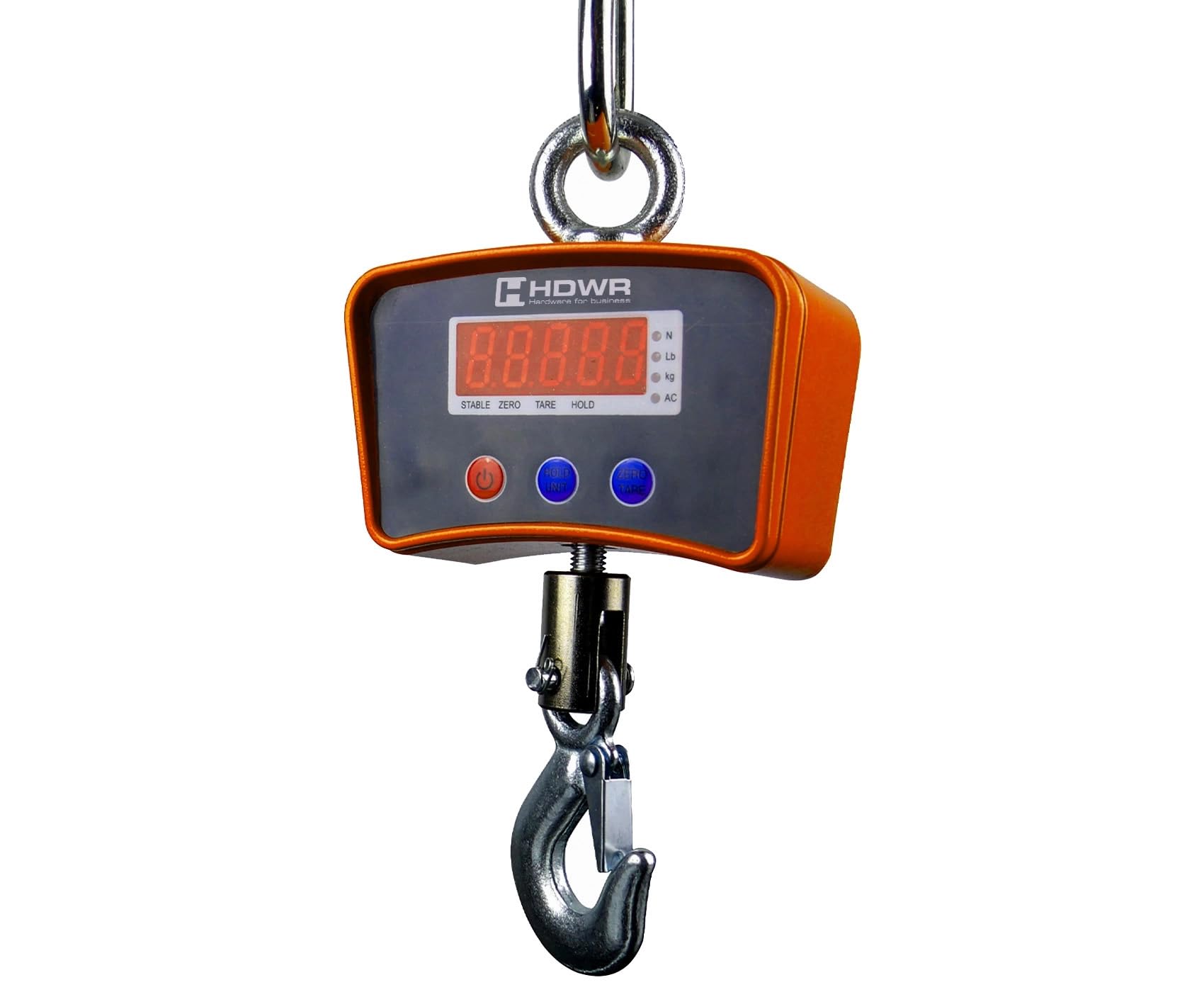 HDWR wagPRO-H1000 Bilancia a gancio 1000 kg, dinamometro digitale | Misure in chilogrammi, libbre e newton, senza fili, uso professionale e industriale