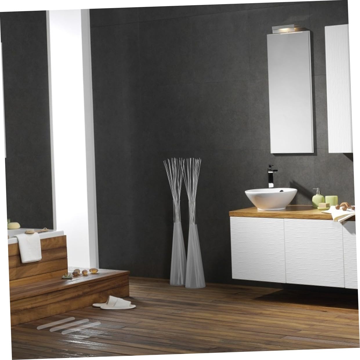 WOONEKY Tiras Antideslizantes para Escalera y Ducha Transparentes, Adhesivas de Peva, Antideslizantes y Seguras, para Superficies Lisas, Paquete de 10 Unidades, Protección Prolongada