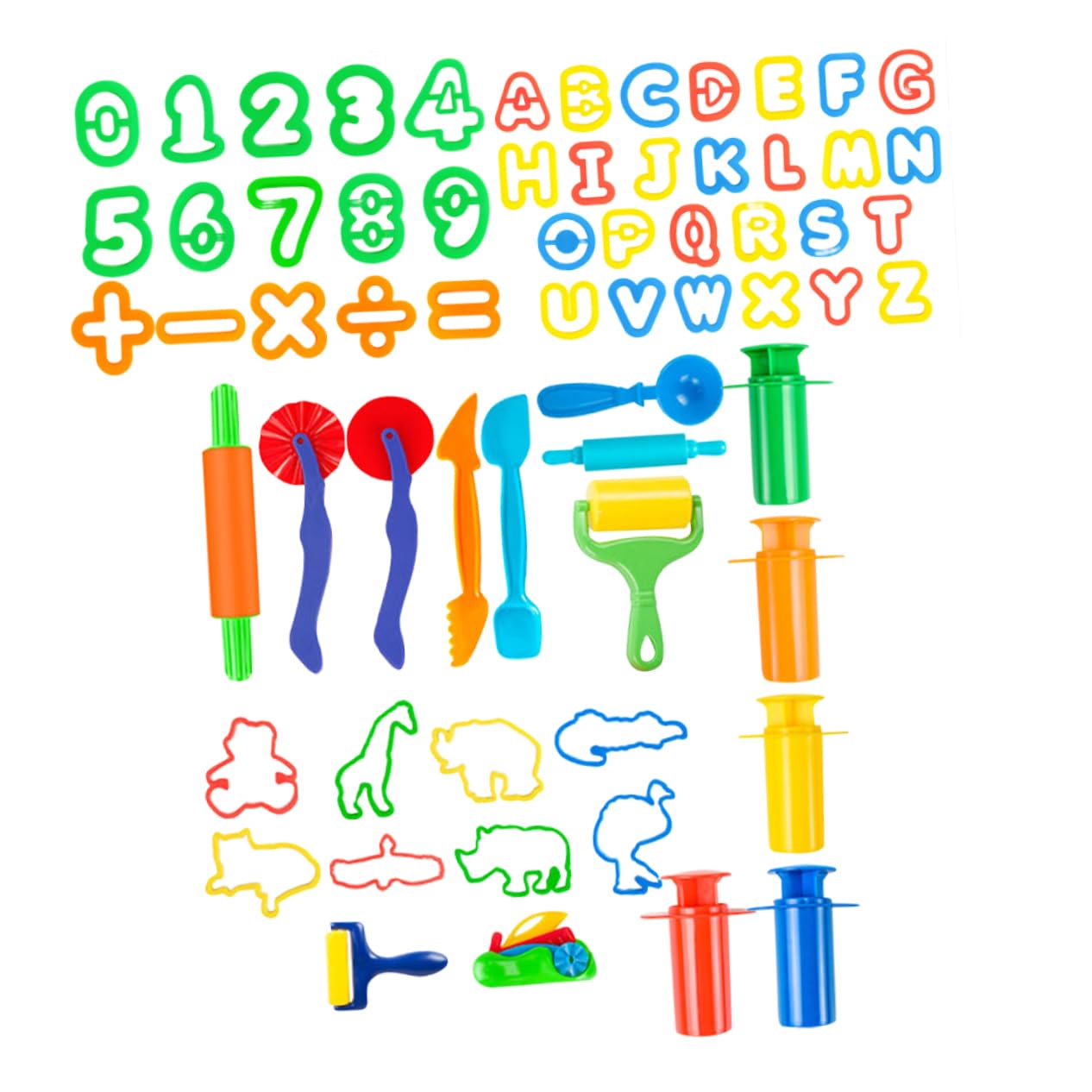 Veemoon DIY Plasticine Mold 64pcs Educational Toys Safe Non- Clay Molding Tools Boys and Girls Accessories for Creative Play Random