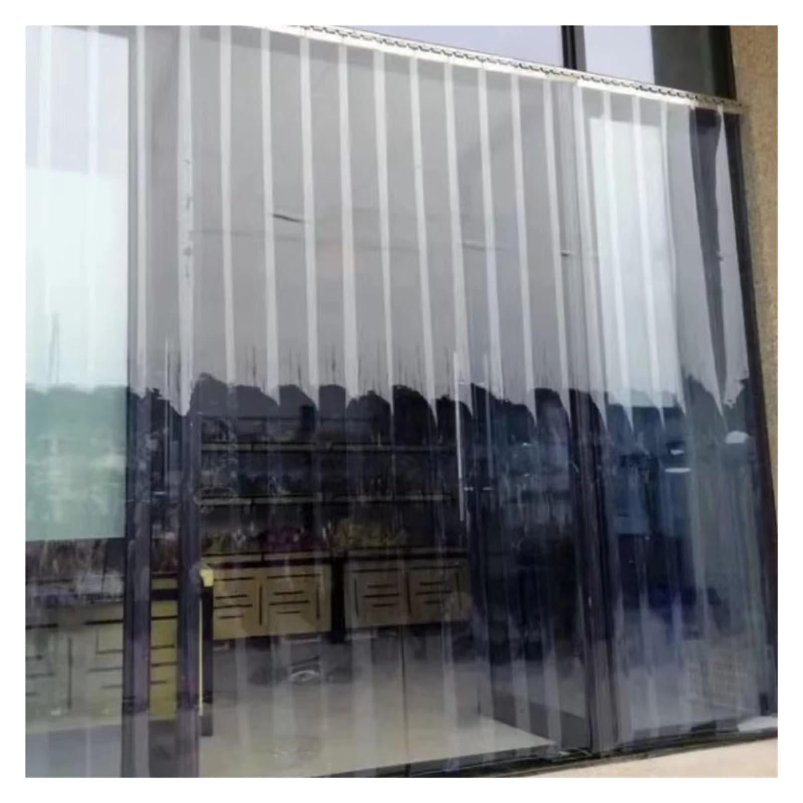 Tira de PVC transparente para puertas, tiras de plástico frío y calor (90 x 210 cm), perfectas para el hogar, uso industrial y fácil de instalar