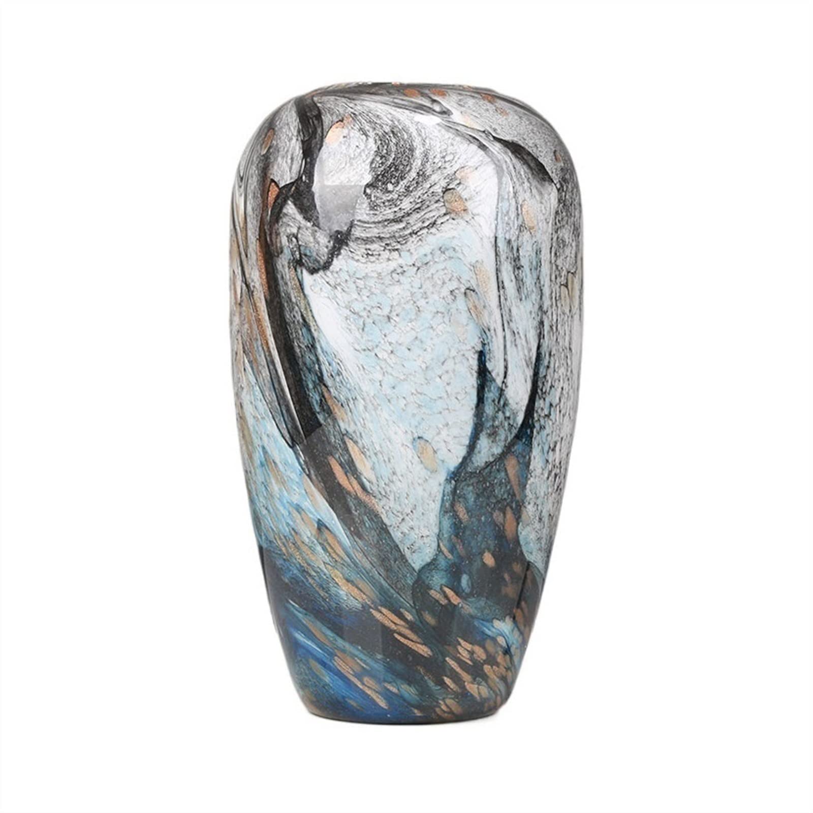 Vase en vitrail soufflé à la main unique pour décoration élégante
