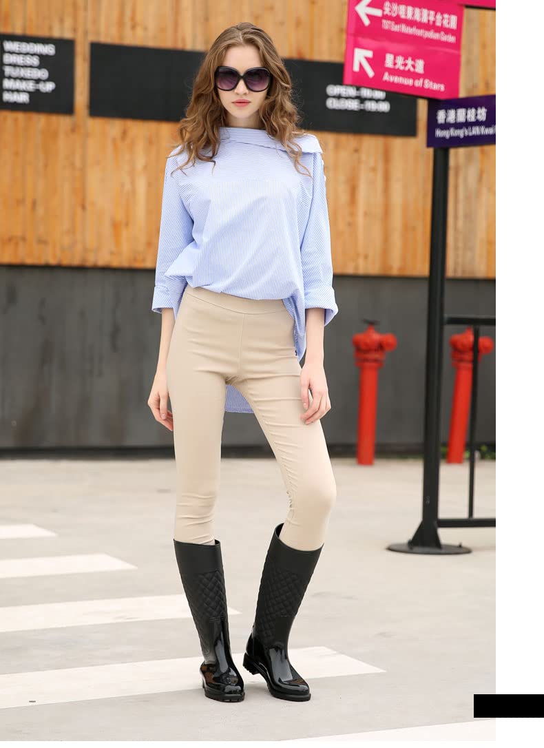 AONEGOLD Stivali di Gomma Donna Pioggia Impermeabile Alti Wellington Boot Rain Boot Giardino Stivali