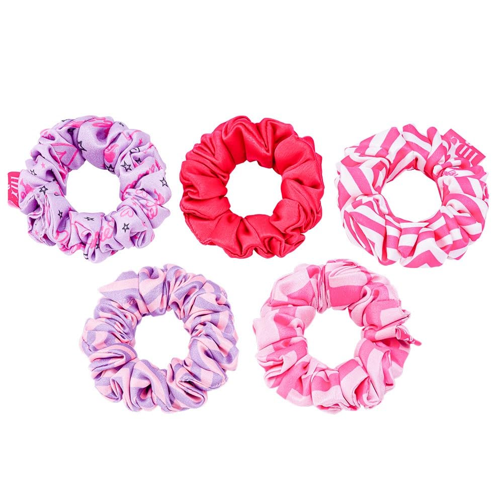 Hair Drama Co. Scrunchies for Women & Girls Anti-Hair-Breakage, Elastic Band Tie, Hair Ponytail Holder, Hair Tie, Hair Bow, Stylish & Trendy Scrunchies (Pack of 5)
