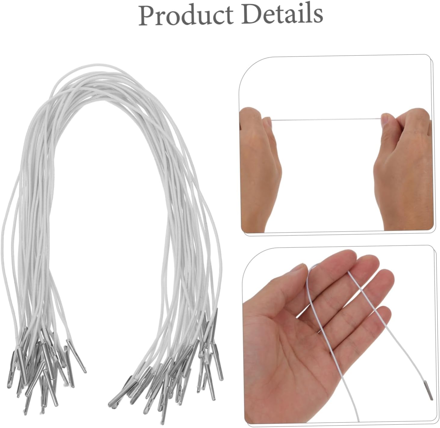 KALLORY 25pcs Adjustable Elastic Ropes for DIY Mask Making Clothing Fixing Handmade Projects Suitable for Securing Items and Crafting for Travel and Outdoor Activities
