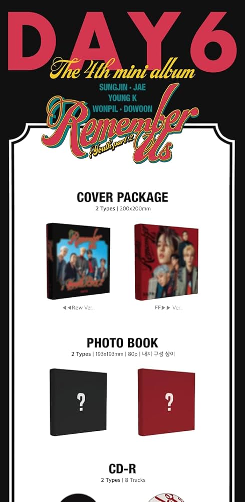 Amazon.co.jp: Day6 - [Remember Us:Youth Part 2] 4th Mini Rew CD+