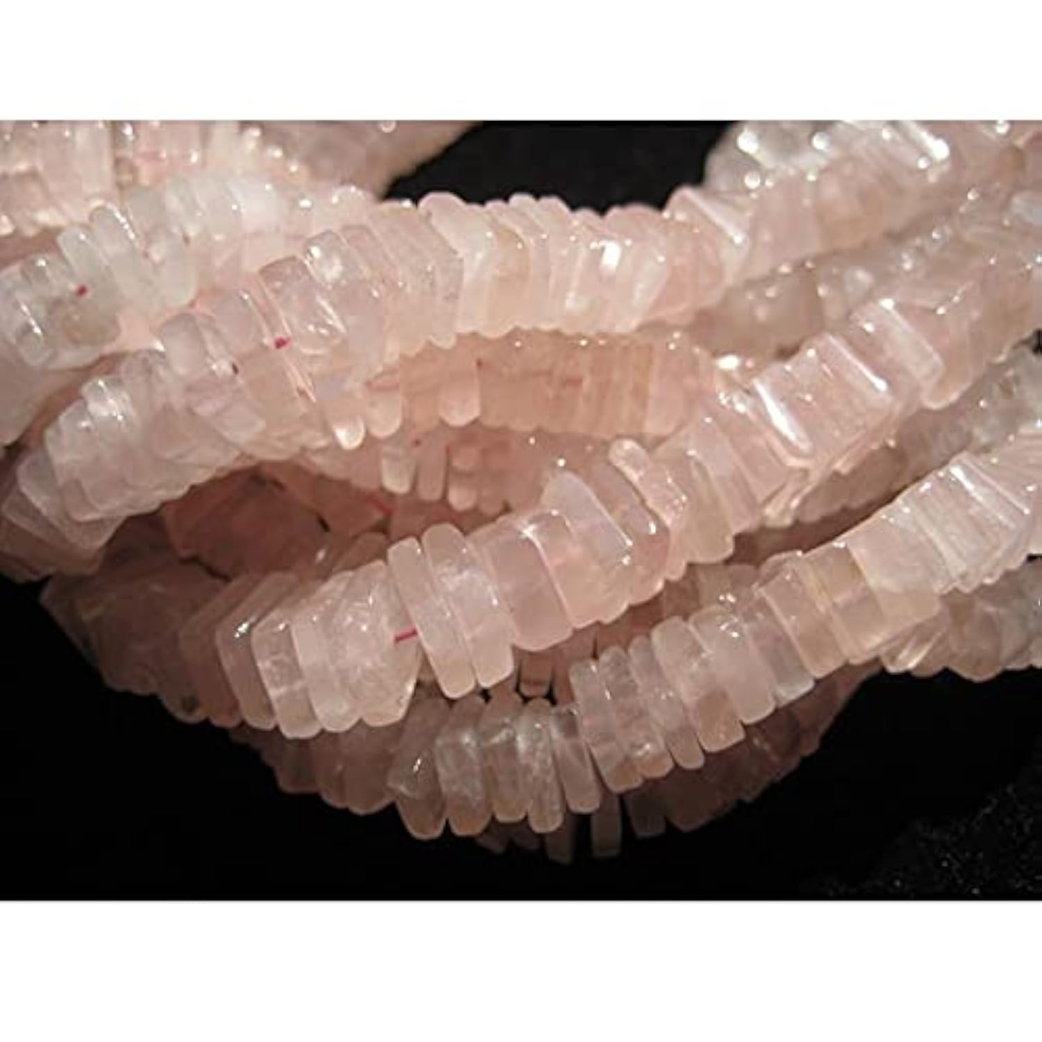 Perles Heishi en quartz rose LKBEADS 7mm pour création de bijoux et colliers