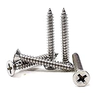 Vista 2 de Tornillos de madera de cabeza plana M4x30mm, tornillos autorroscantes Phillips Drive cabeza avellanada, 50 unidades (M4x30mm)