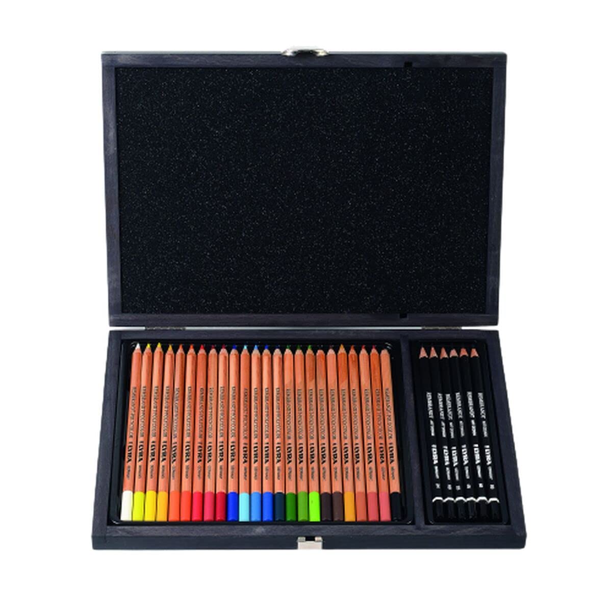 LYRA Rembrandt Polycolor, Buntstifte für schöne Kunst, Holzbox, 24 Farben, 6 Graphitstifte, 30 Stück | Permanentstifte für Künstler. Einfach zu mischen, satte Striche und überragende Leistung. Inklusive 6 Bleistiften