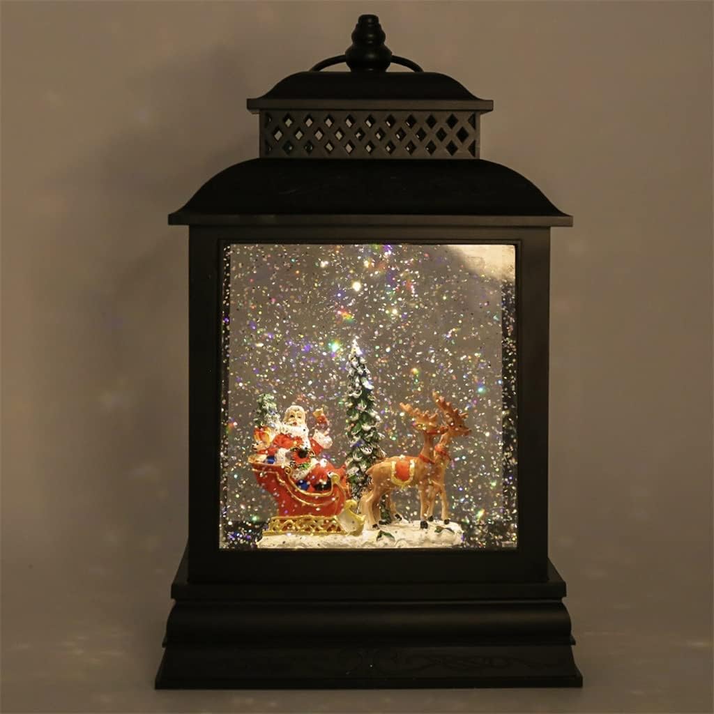 Holiday Water Lanterns Nativity in Sleigh Lighted Water Lantern Christmas Water Globe LED Light Santa