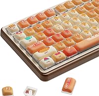 Vista 8 de EWEADN MOA Cute Cat Keycap, 121 Double Shot PBT Custom Keycaps for Mechanical Keyboard, Universal Compatiability Pink keycaps for 100%, 75%, 65%