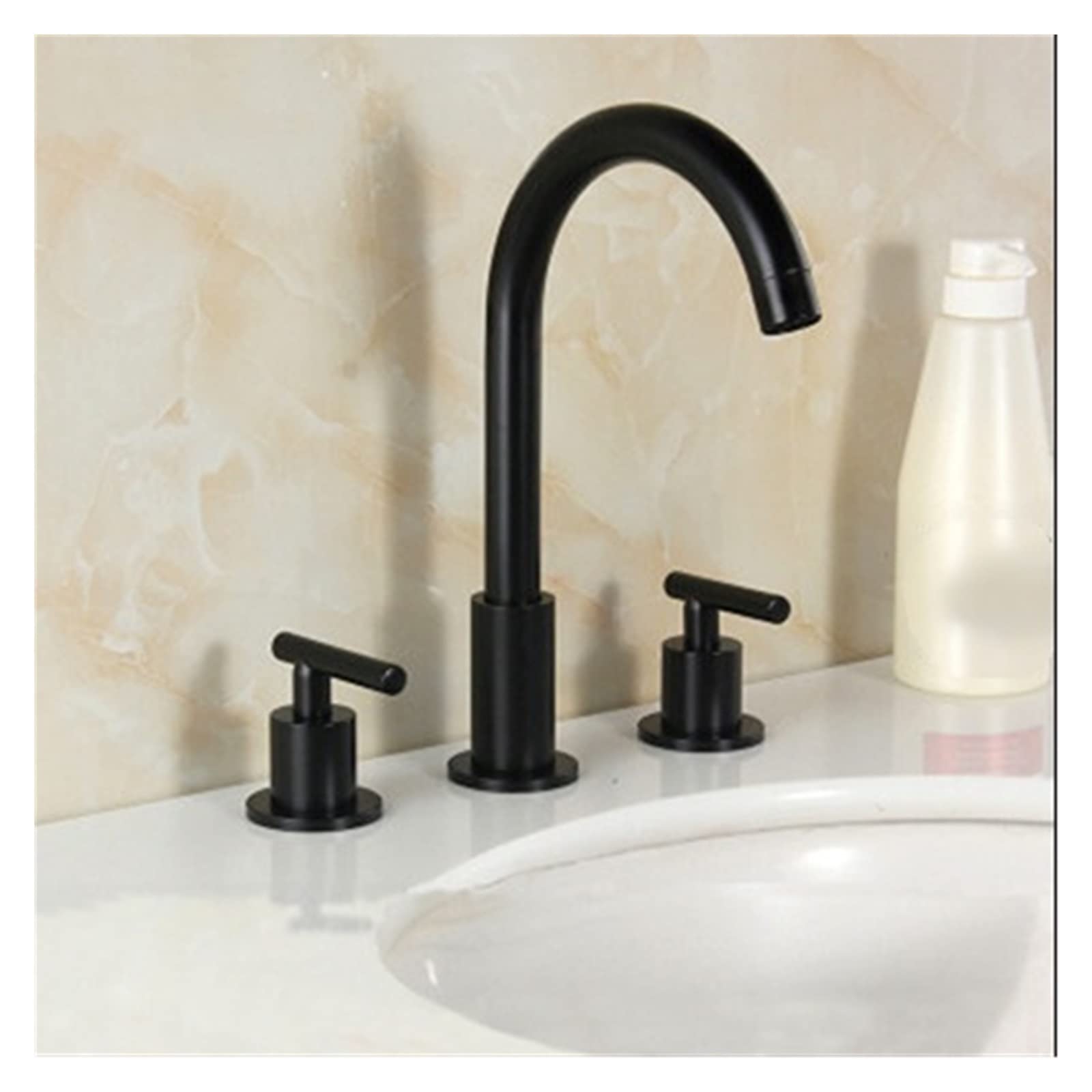 Mélangeur à double poignée or brossé de haute qualité pour lavabo de salle de bain chic
