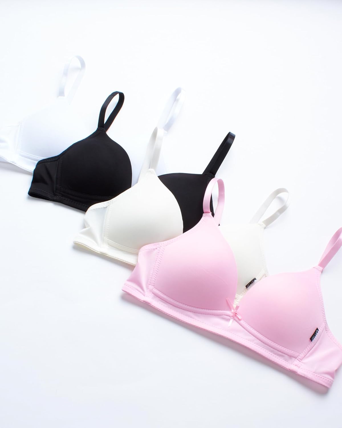 Girls Training Bras - 4 Pack A Cup Molded Bralette - Soft Wireless Training Bras for Girls (32A-36A) - Image 3