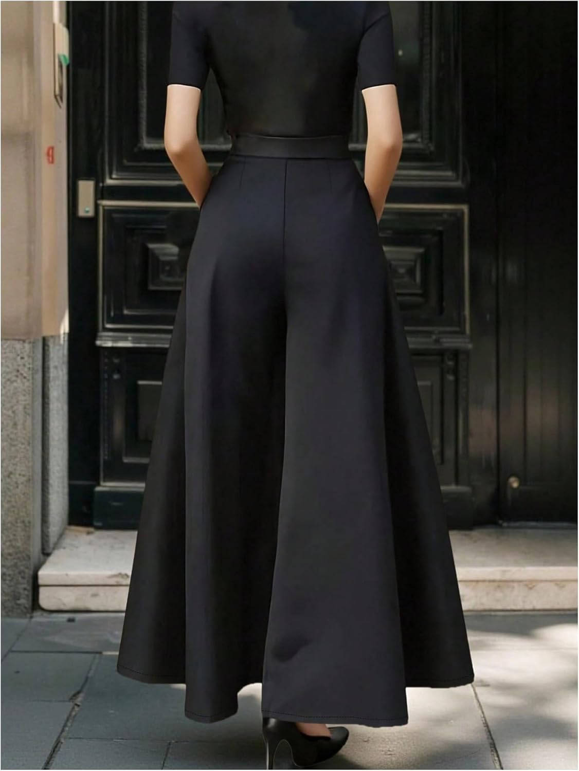 GORGLITTER Women's Flowy Pleated Dress Pants Dressy Trouser Casual High Waist Wide Leg Business Casual Slacks Work Pant - Image 4