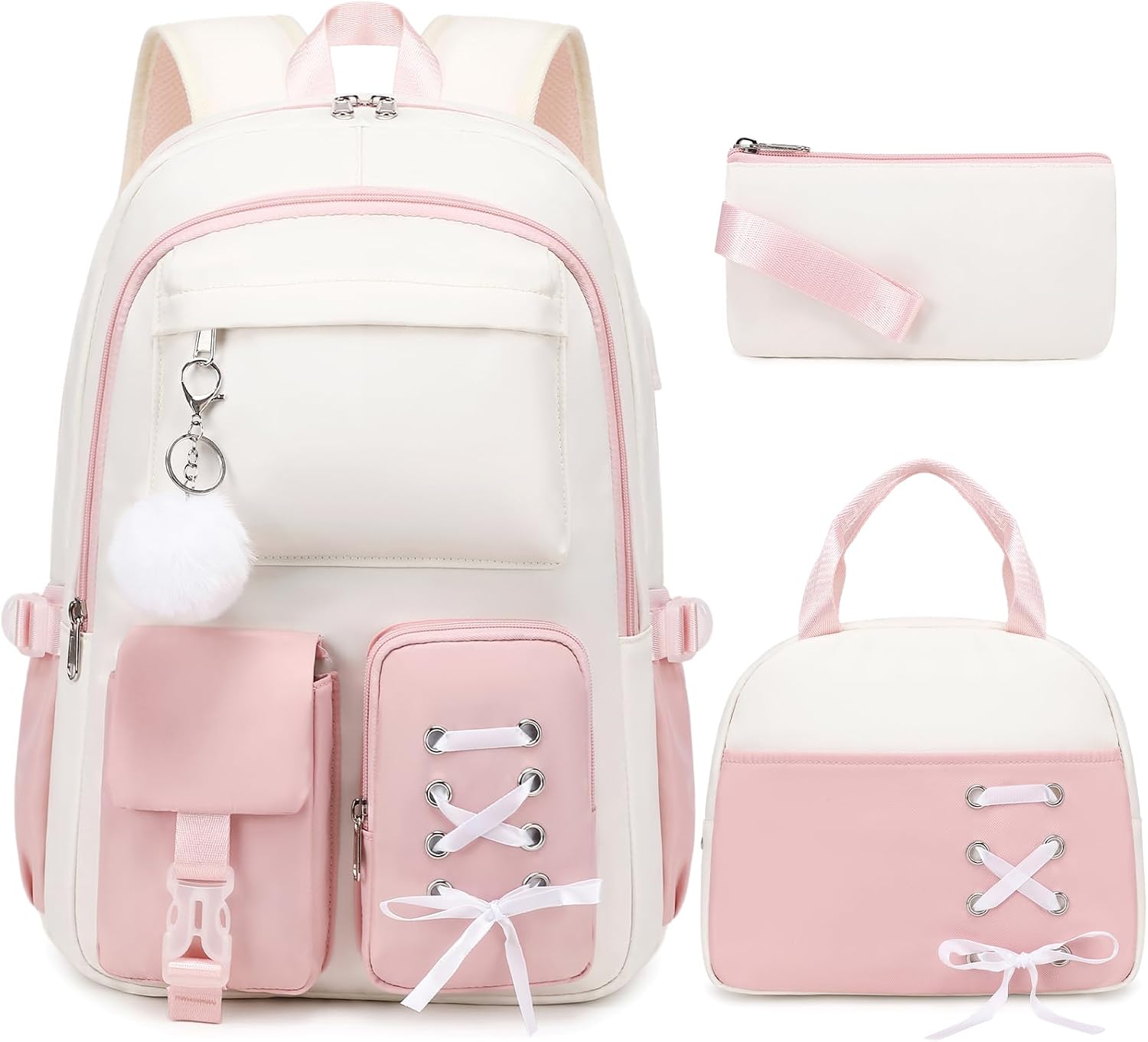Scothen Backpacks for Girls, Girl Backpack with Lunch Box & Pencil Pouch