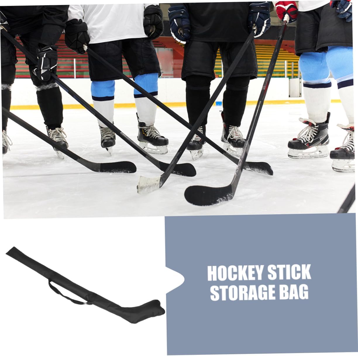 Mikikit Outdoor Hockey Stick Bag for Ice Hockey Equipment Storage Easy Zipper Closure Portable Carrying for Travel and Storage Needs