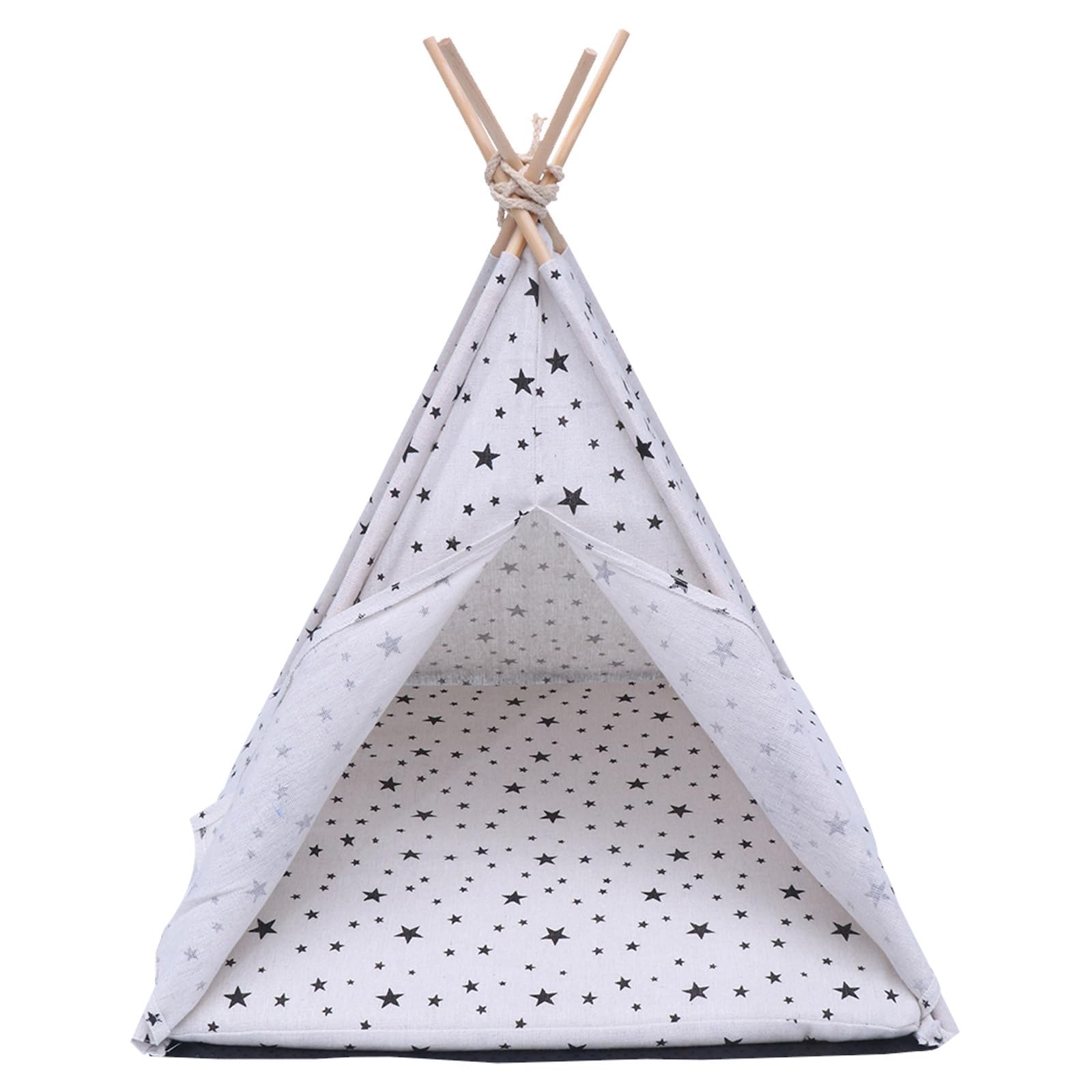 Cama para Gatos y Perros Elegante de Madera Clara con Diseño Seguro