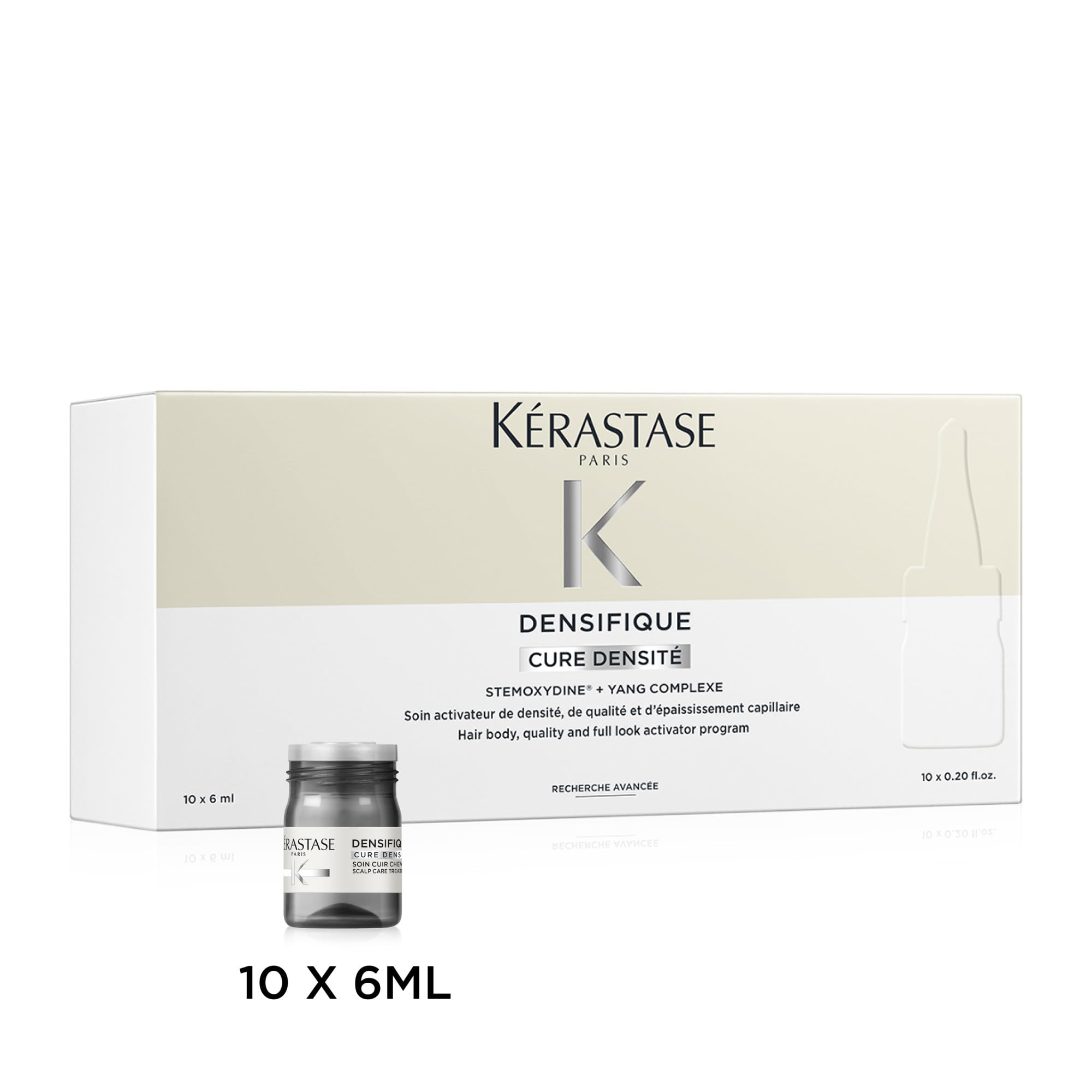 Kérastase, Densifique, Fiale Antidiradamento Senza Risciacquo, Per Capelli Fini e Indeboliti, Cure Densité, 10x6ml