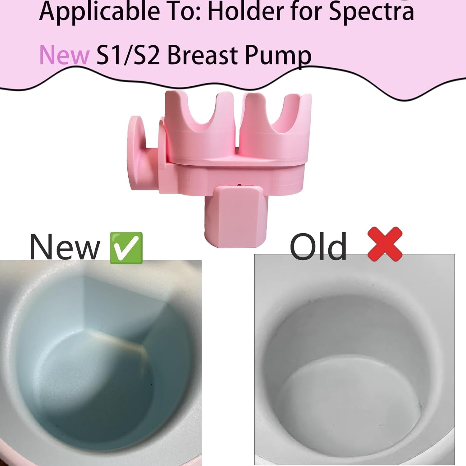 Bottle Holder for Spectra S2 - Portable Detachable Accessories with Hose Management, Dual Organizer Space-Saving Design, Tool-Free Installation (Pink)