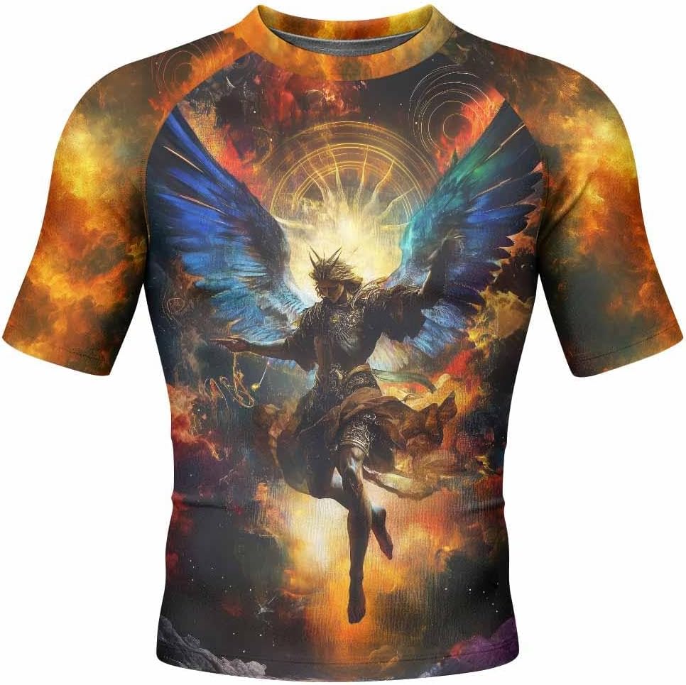 Men’s Christian Rash Guard – Faith-Inspired Short-Sleeve Compression Shirt for BJJ, MMA, No-Gi & Gym Training