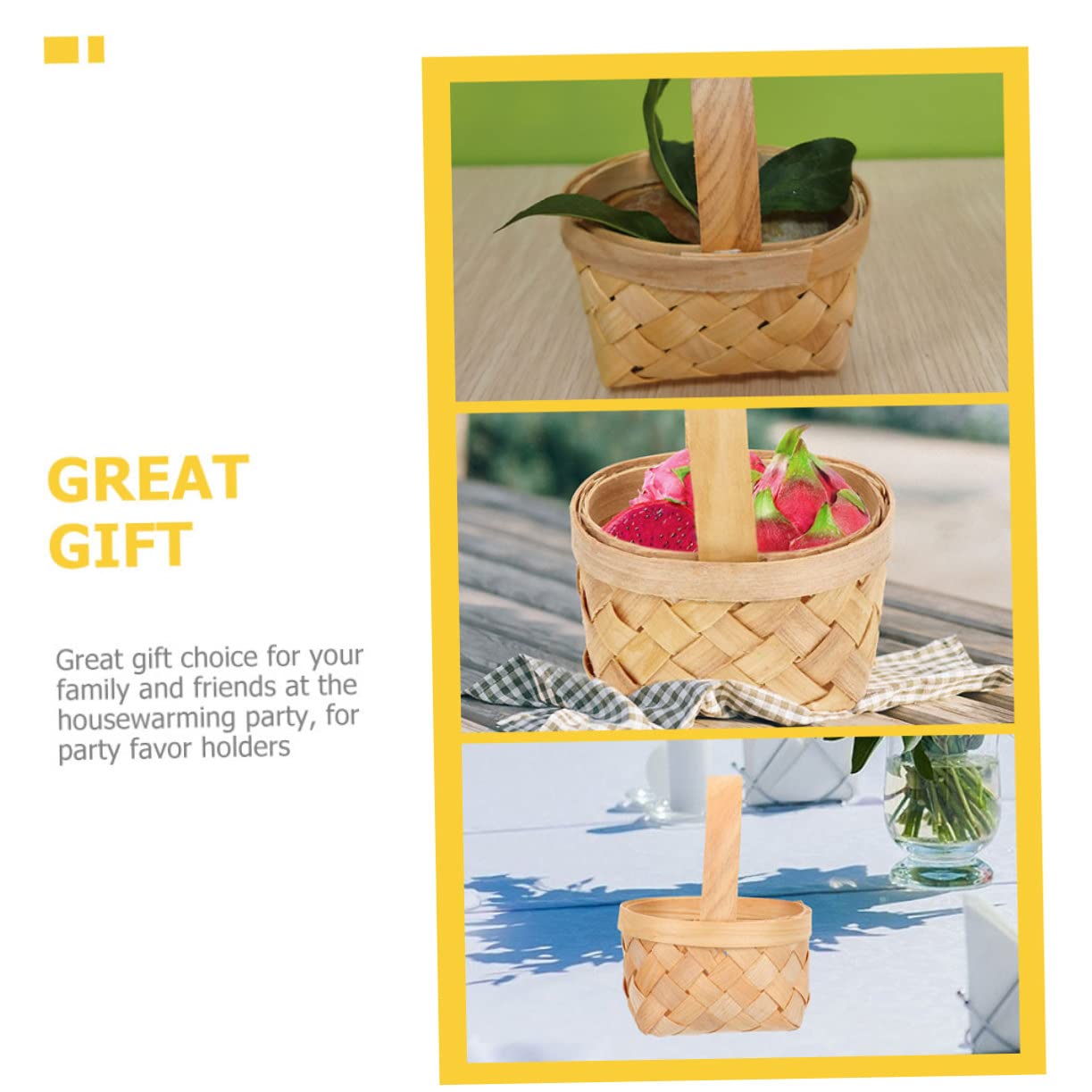PRETYZOOM 25stücke Woven Candy Holder Mit Griff Für Hochzeiten Feste Und Gastgeschenke Handgefertigte Körbchen Für Süßigkeiten Deko Und Aufbewahrung