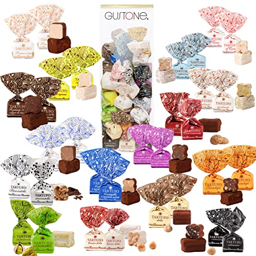 GUSTONE. Schokoladen Trüffel - Antica Torroneria Tartufo | Trüffel dolce Tartufi | Trüffel Pralines gemischt 32 Stück