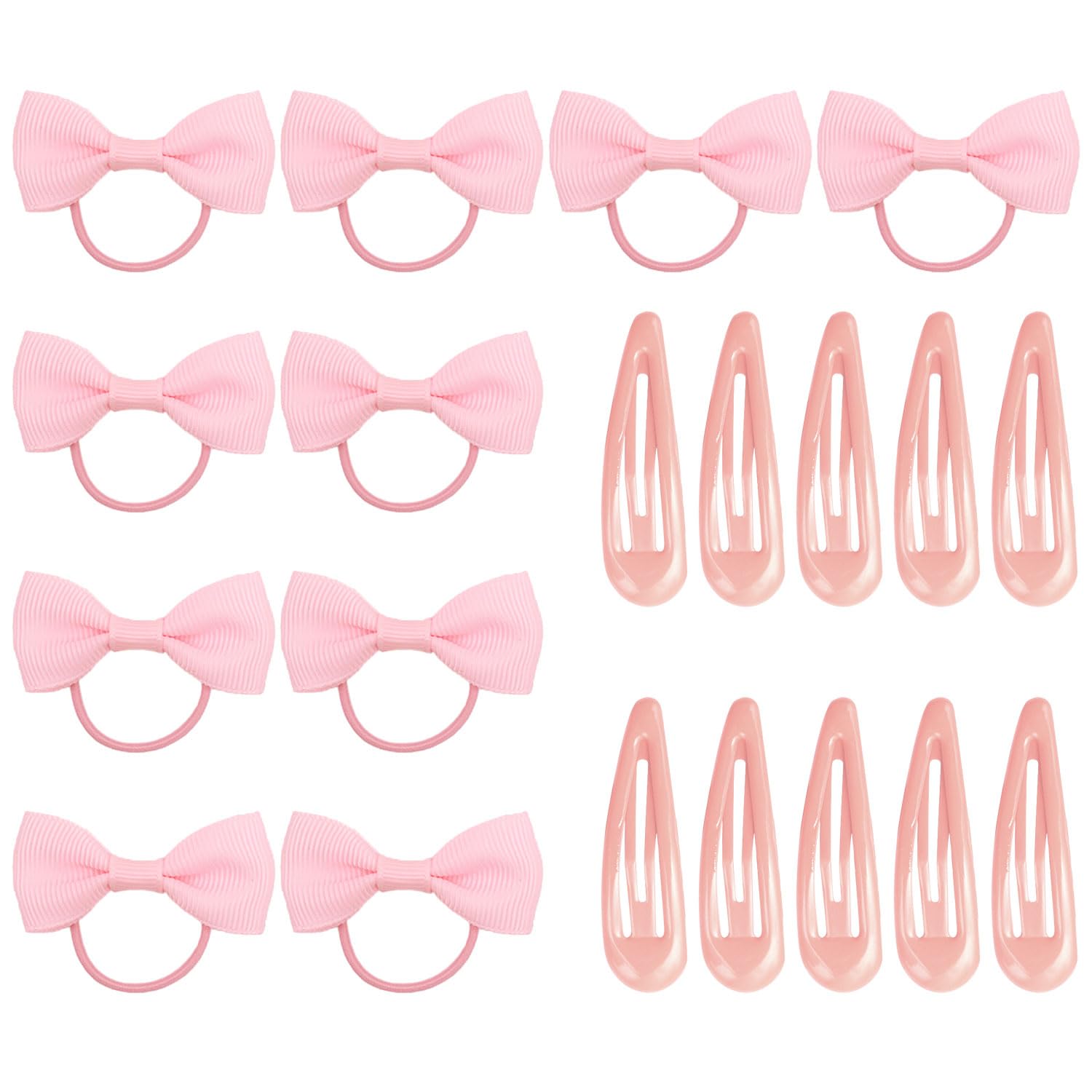 20er-Pack Haaraccessoires in Pink, Baby-Haarbänder und Haarclips mit Schleifen, Geschenkset für Mädchen