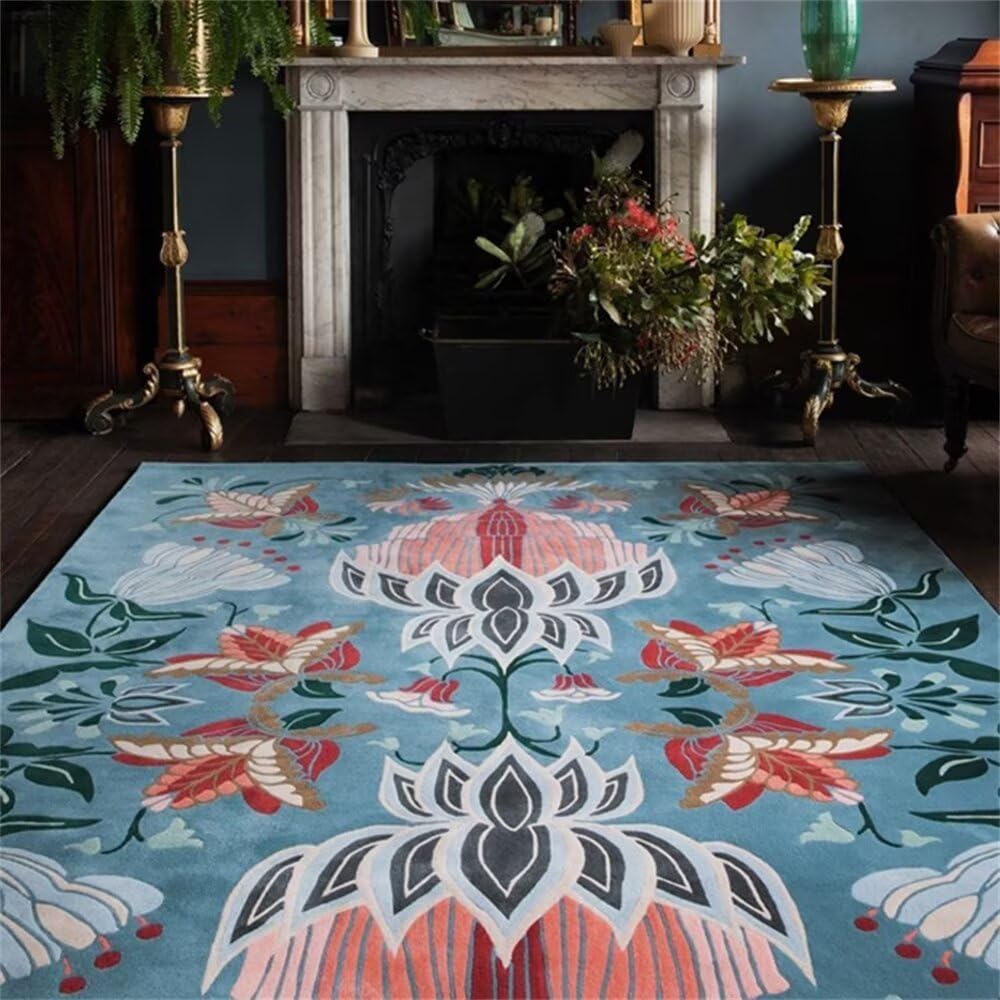 Tapis de chambre garçon bleu lavable grand format 160x230cm