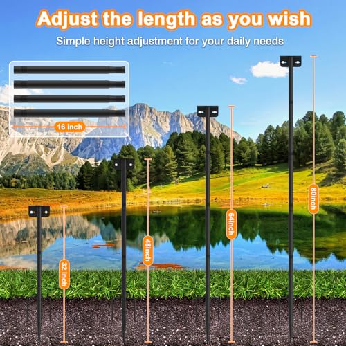 Image of AHRLHR 2 Pack 80 Inch Adjustable Bird Feeder Pole,Bird House Pole Suitable for Feeders & Birdhouse,Weather Station,Heavy-Duty Rustproof Design,Enhance Outdoor Decor & Birdwatching Experience