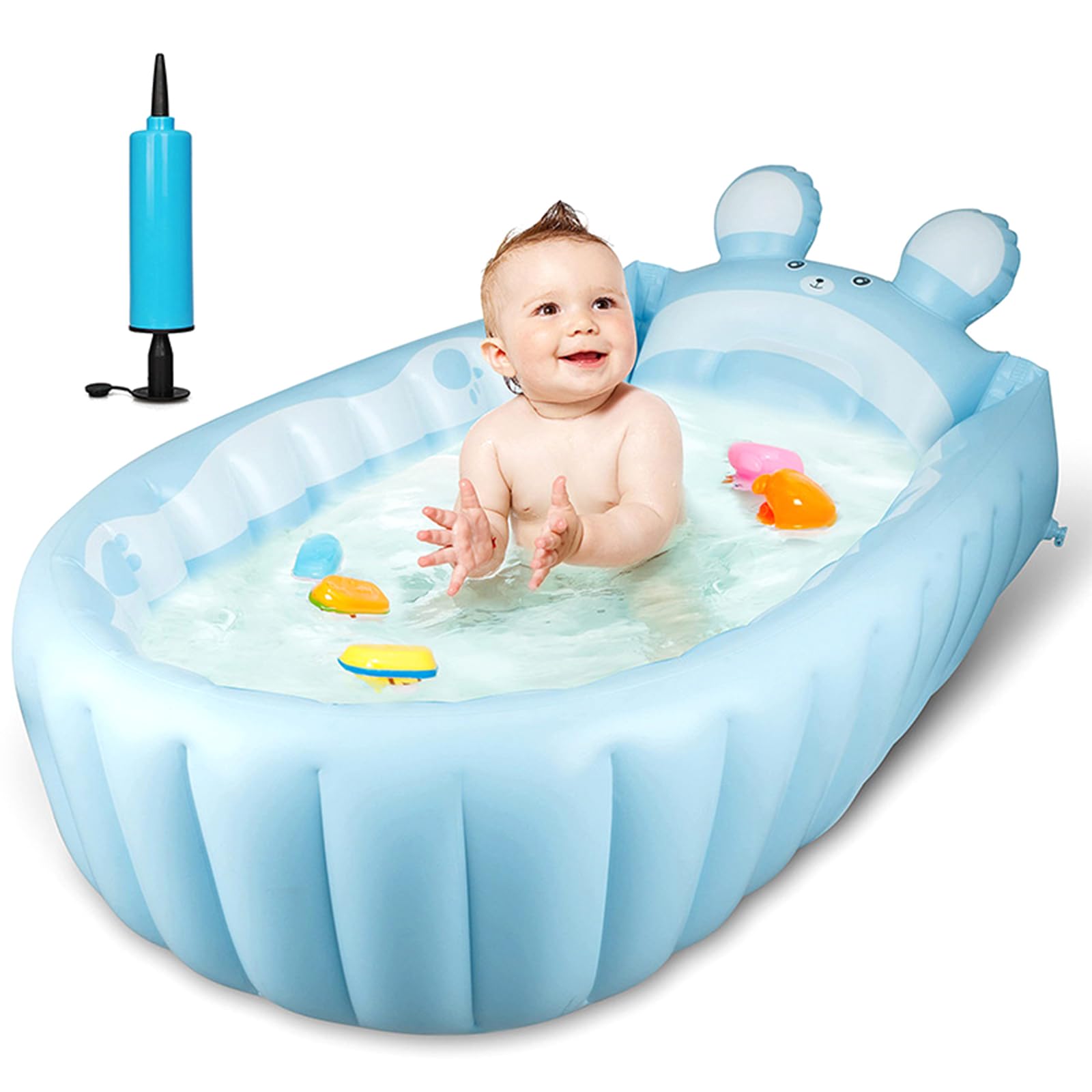Aufblasbare Badewanne, tragbare Reise Duschbecken, Cartoon Tiermuster, Baby Badewanne, Badewanne für Babys