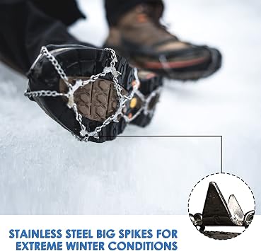 Limm Ice Snow Traction Cleats - Lightweight Crampon Cleats for Walking on Snow & Ice - Anti Slip Grippers Fasten Quickly & Easily Over Footwear - Protable Grips for Shoes and Boots
