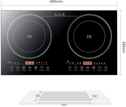 Miniatura 4 de 2400W Dual Induction Cooktop with Safety Lock & Timer&Presetting, 2 Burner Independent Control Electric Cooker with 8 Gear Firepower Portable