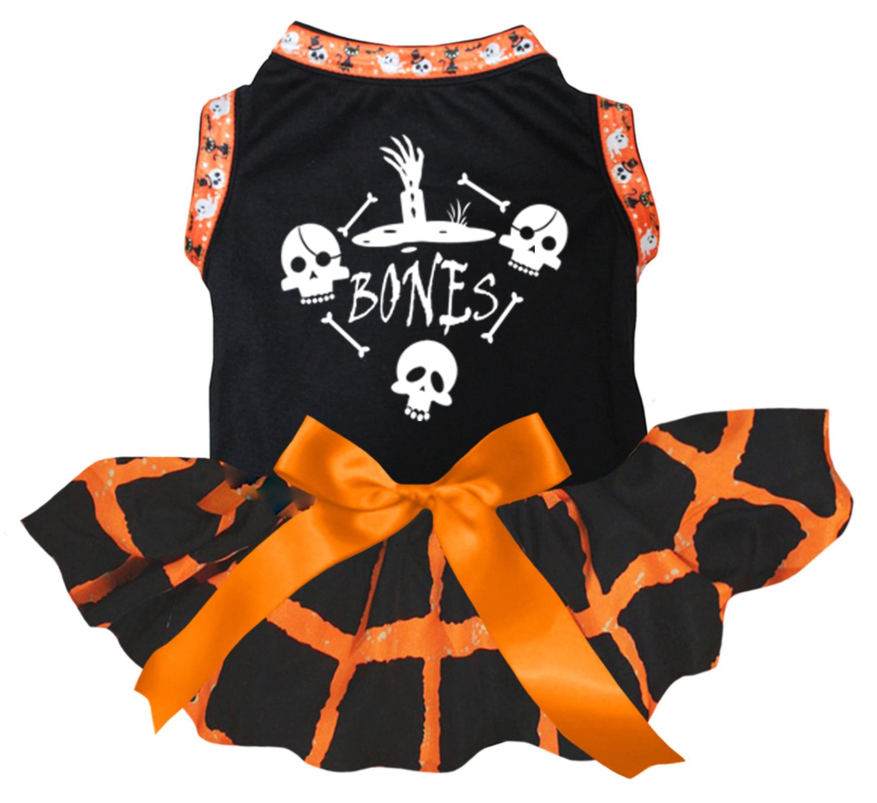 Robe Halloween Bones pour chien XXL vêtement automne chiot noir à motif os