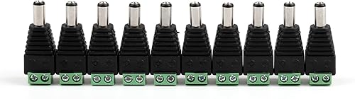 Areyourshop 10 unids 0.217 in x 0.098 in CCTV Cámara DC Power Macho Jack Conectores