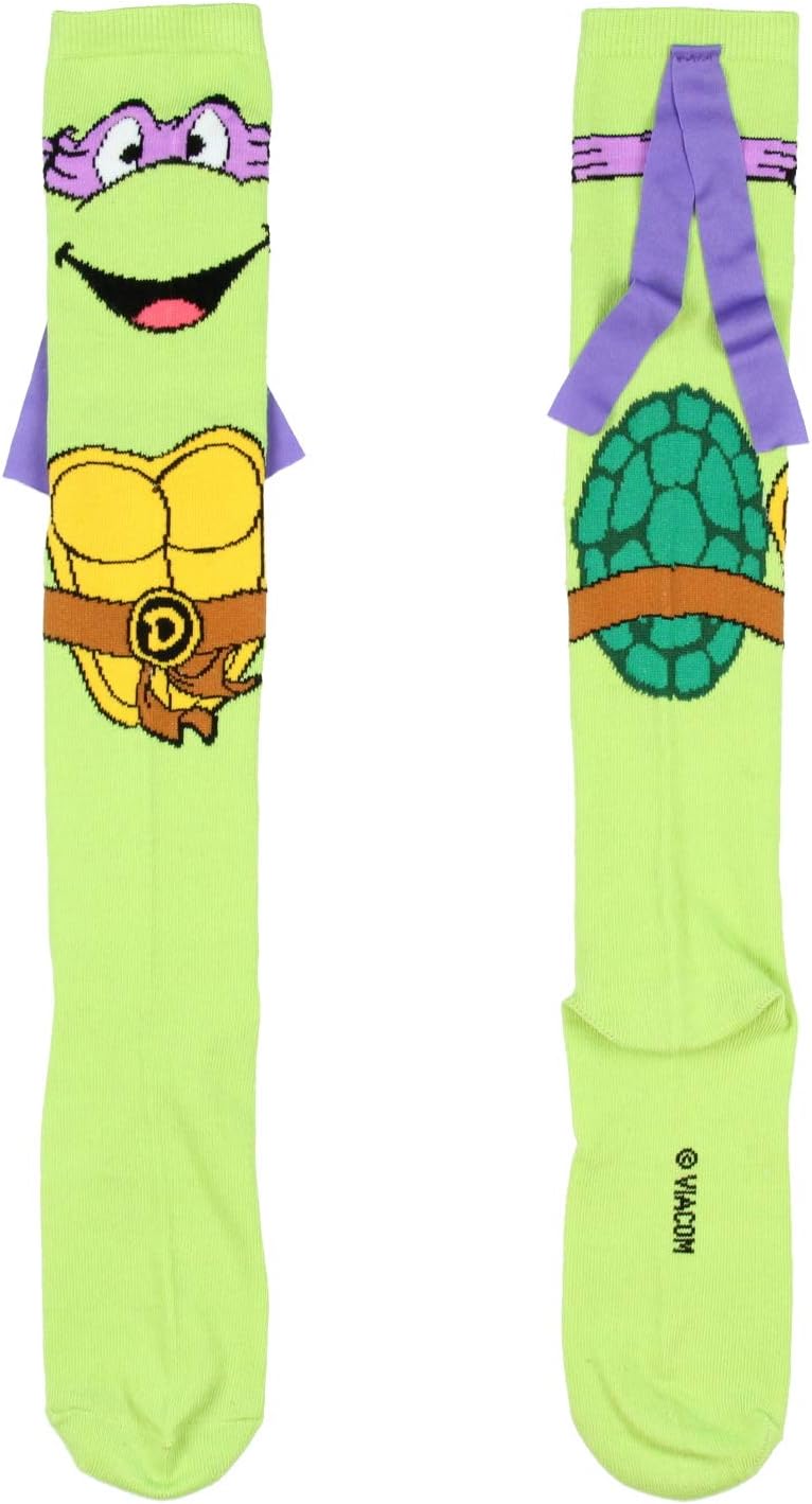Bioworld Teenage Mutant Ninja Turtles Character Mask Knee High Socks - Image 2