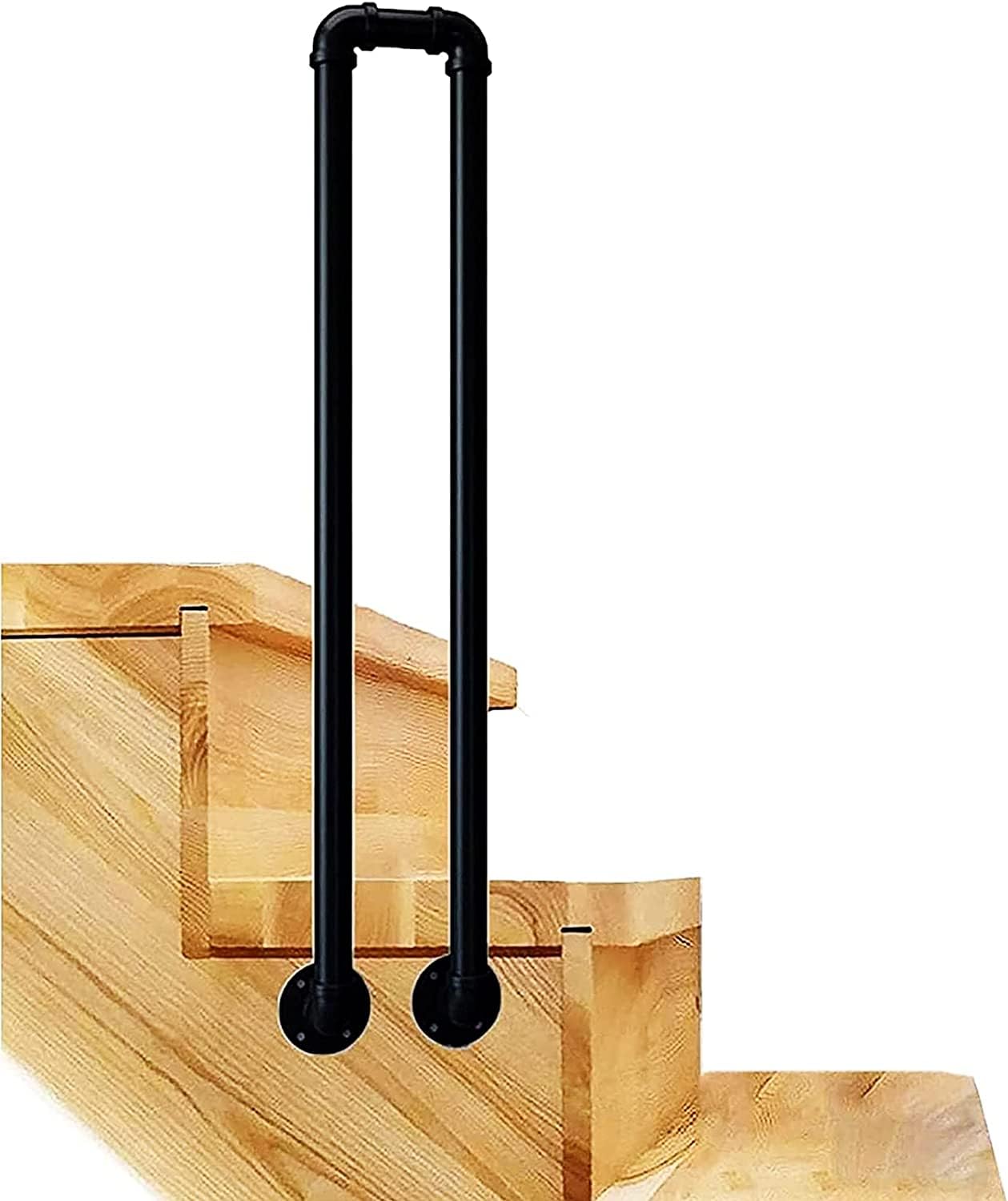 FKXSXAZ U-Shaped Stair Handrail Railings, Wrought Iron Safety Grab Bars Hand Rail, Modern Industrial Anti-Slip Decorative Fence, for Indoor, Outdoor, Villa, Loft(Size:55cm/21.7in)