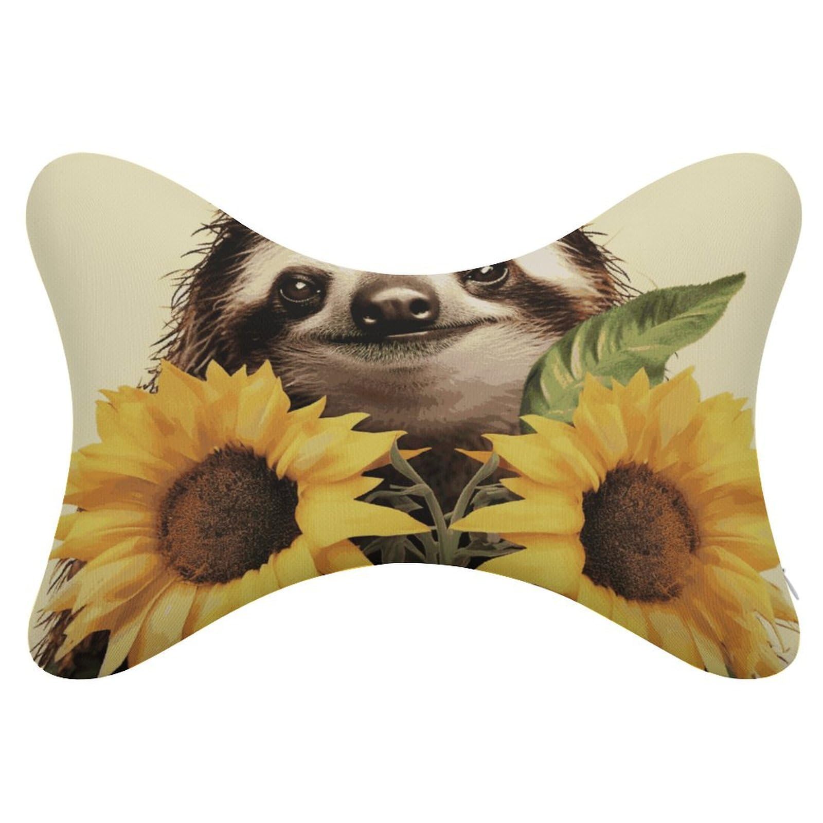 Adfgyerh Style Sloth Sunflower Pillow ，Memory Foam Pillow Core，Cushion,Provide Neck Support，Car Pillows For Travel Car Seats And Home Offices.