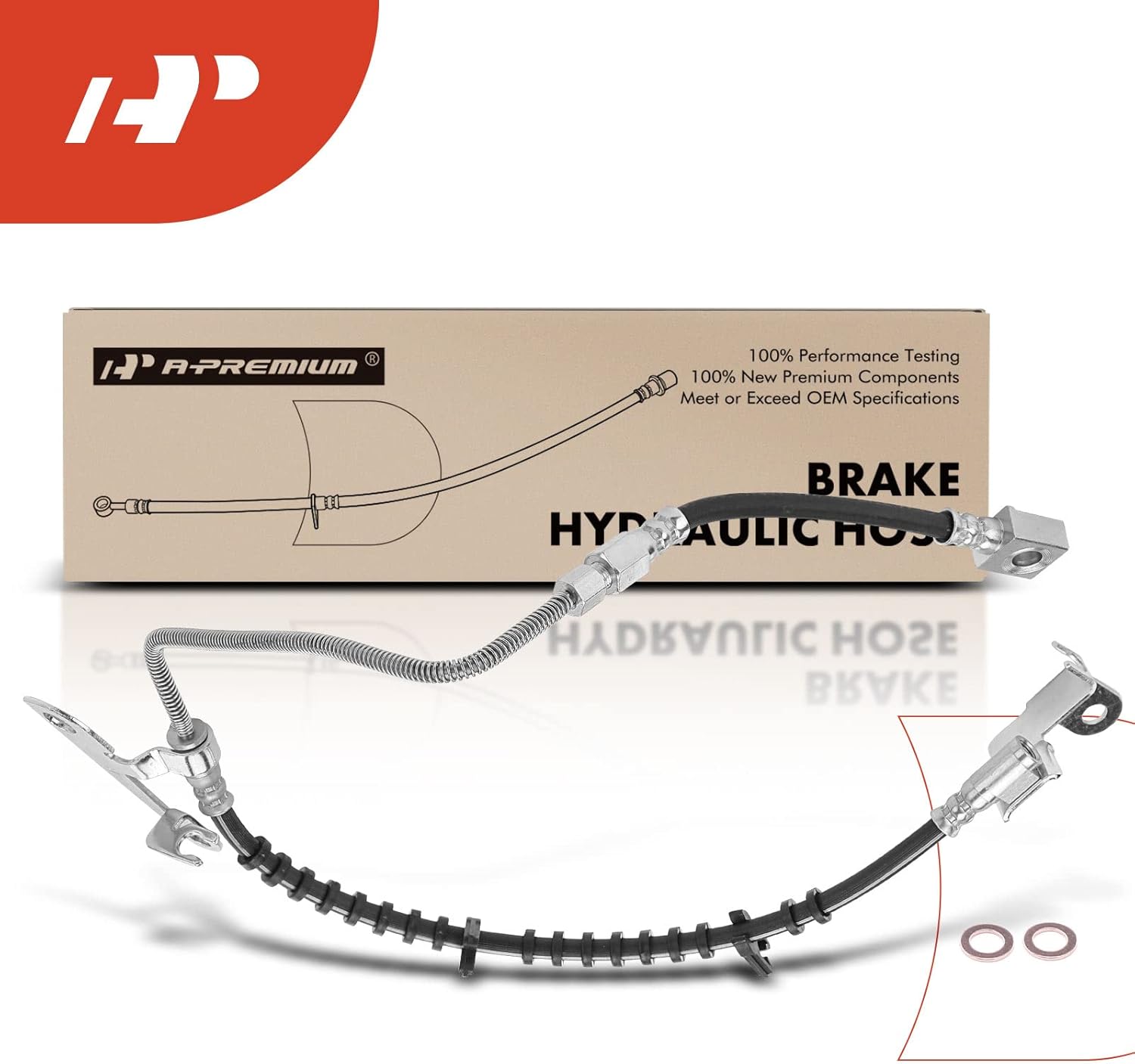 A-Premium Rear Passenger Brake Hydraulic Hose Compatible with Select Chrysler and Dodge Models - Grand Caravan 2001-2006, Caravan 2005-2007, Town & Country 2001-2006