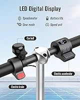 Vista 2 de Gyroor H40 Kids Electric Scooter with 180W Motor & LED Visible Display, 10 Mph, Colorful Lights, Adjustable Speed and Height, Electric Scooter for