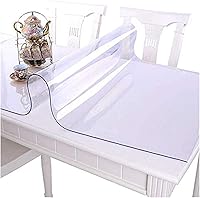 Vista 1 de Mantel de PVC transparente transparente para mesa de escritorio, protector de mesa, resistente al agua, de vidrio suave, tamaño personalizado 0.039