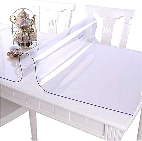 Mantel de PVC transparente transparente para mesa de escritorio, protector de mesa, resistente al agua, de vidrio suave, tamaño personalizado (color