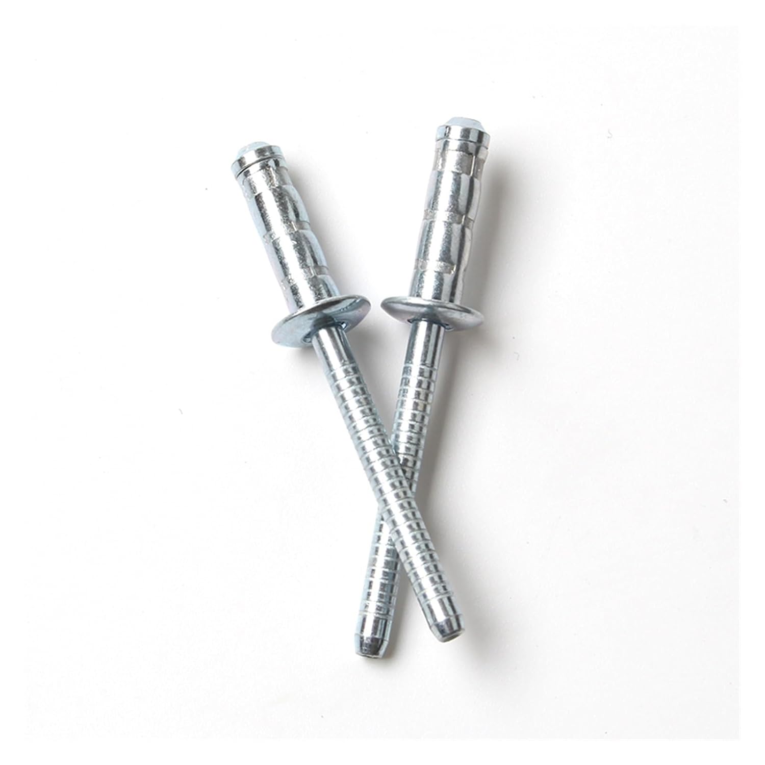 100pcs All Iron Double Strand rivetsDouble Drum rivetsCarbon Steel zinc Plated Break Mandrel rivetsRound Head countersunk headFlat headDouble Drum Rivets(4 * 18)