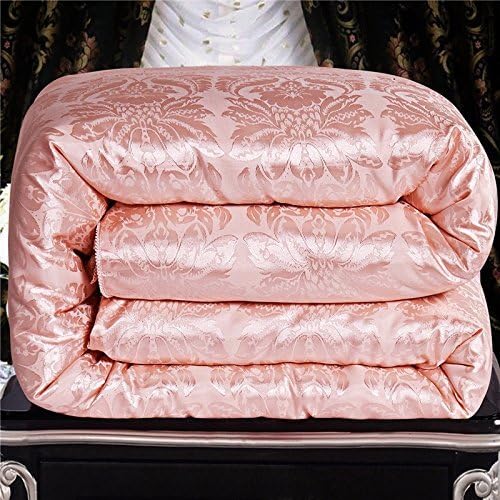 NS Luxury 100% Mulberry Silk Duvet Silk Comforter Silk Filled Comforter Silk uilt Doona Bedspread Coverlet Blanket Queen Size Color Light Pink for Summer