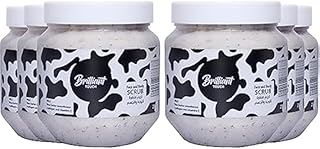 كريم صنفرة للوجه والجسم بريليانت تاتش بالخيار، 6 قطع بروتين حليب 250 مل، للنساء