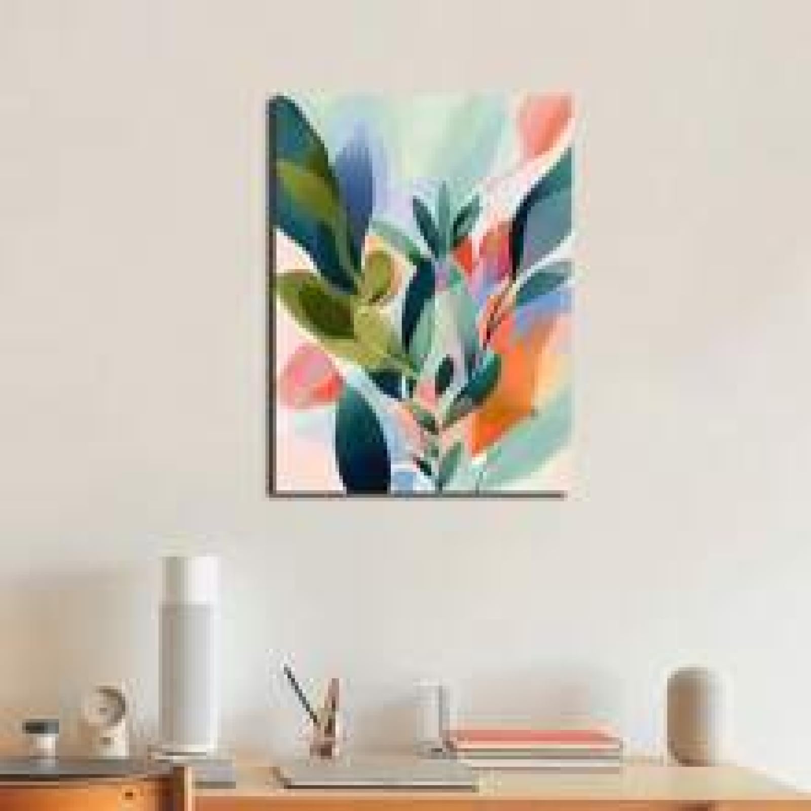 Art mural de décoration d'intérieur moderne : impression sur toile florale premium - 8
