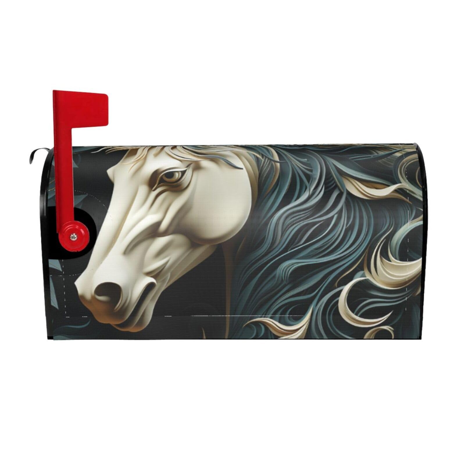 Horse Pattern Mailbox Covers Magnetic Wraps Post Letter Box Cover Garden Home Decor 25.5x21 in